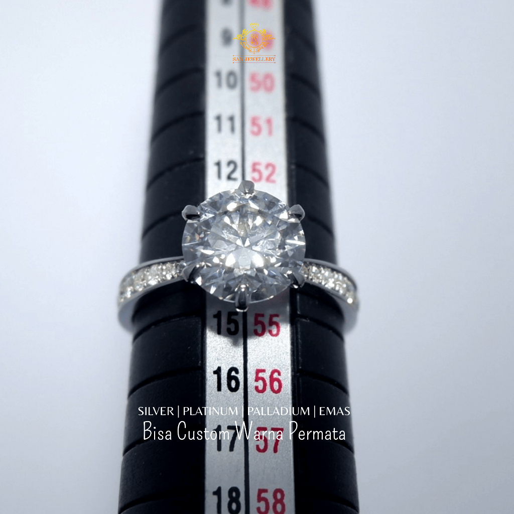 Cincin cewek emas asli nikah tunangan kawin wanita perak platinum palladium W17