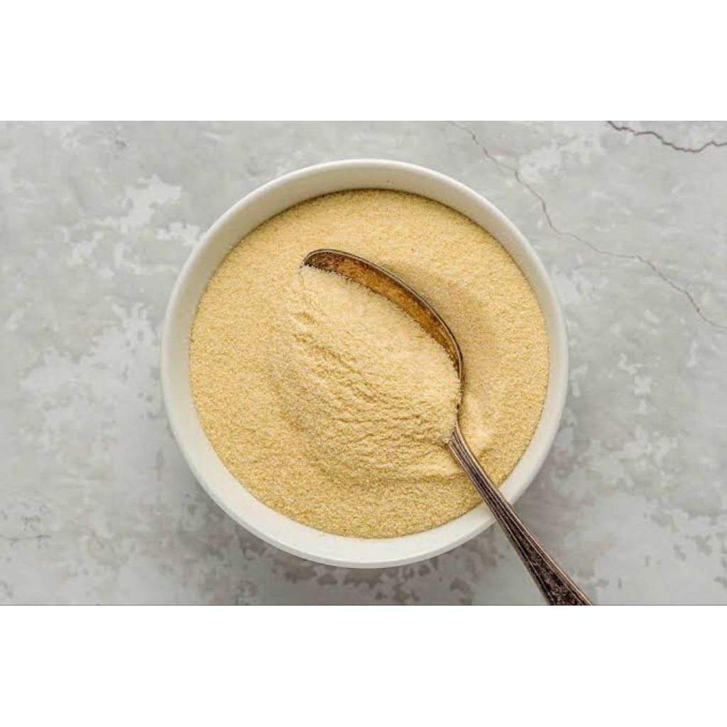 

tepung bubuk semolina ( pakan naupli kecil - besar )