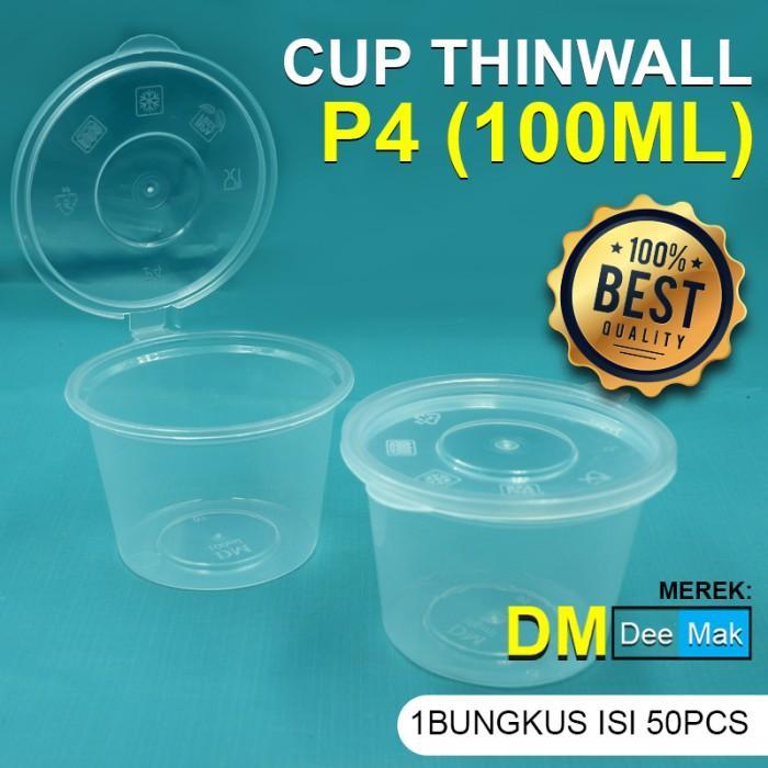 Cup Plastik Thinwall DM 25ML 35ML 50ML 80ML 100ML / Cup Puding Plus Tutup