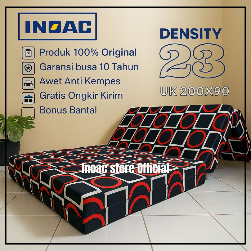 Kasur Lipat Inoac Eon D23 Single Tebal 5,10,15 dan 20 cm Original Lipat 4 | Kasur Lipat | Kasur Busa