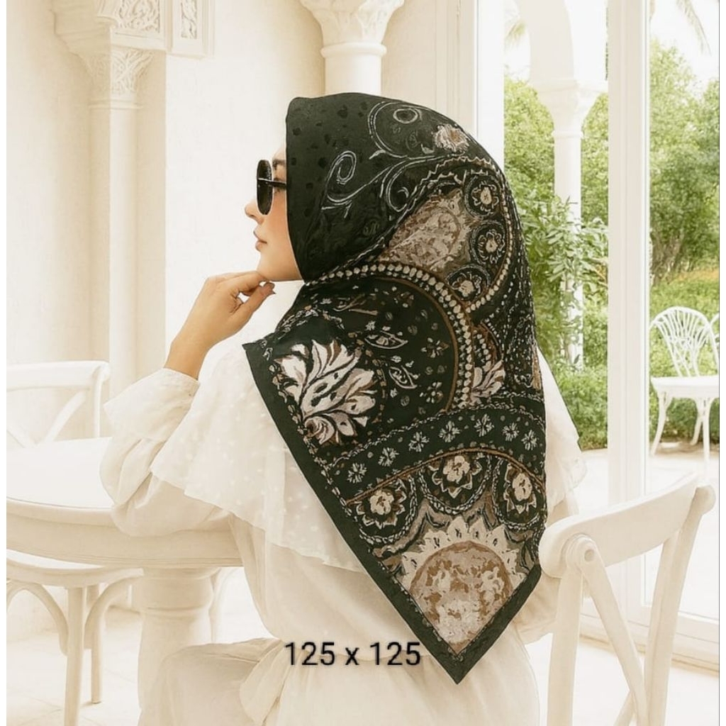 OBRAL TERLARIS SYARI LESTIKAA ABU HITAM / KERUDUNG SEGI EMPAT / JILBAB INSTAN / HIJAB TERBARU TERMUR