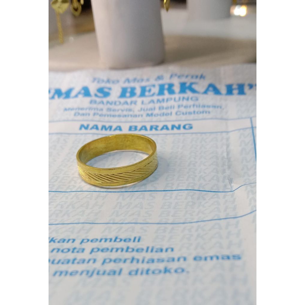 Cincin Emas Muda/ Emas Muda 1 Gram/ Cincin Ukir