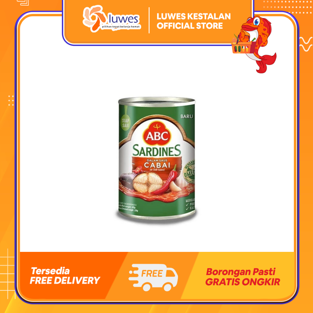 

ABC Sardines 155gr / 425gr Saus Cabai Resep Masakan Ikan Pilihan & Bumbu Berkualitas