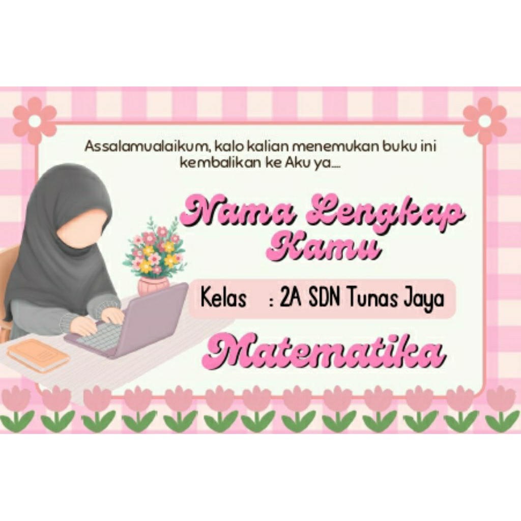 

STICKER LABEL BUKU SEKOLAH (GIRL) CUSTOM INCLUDE MAPEL ISI 25 PCS