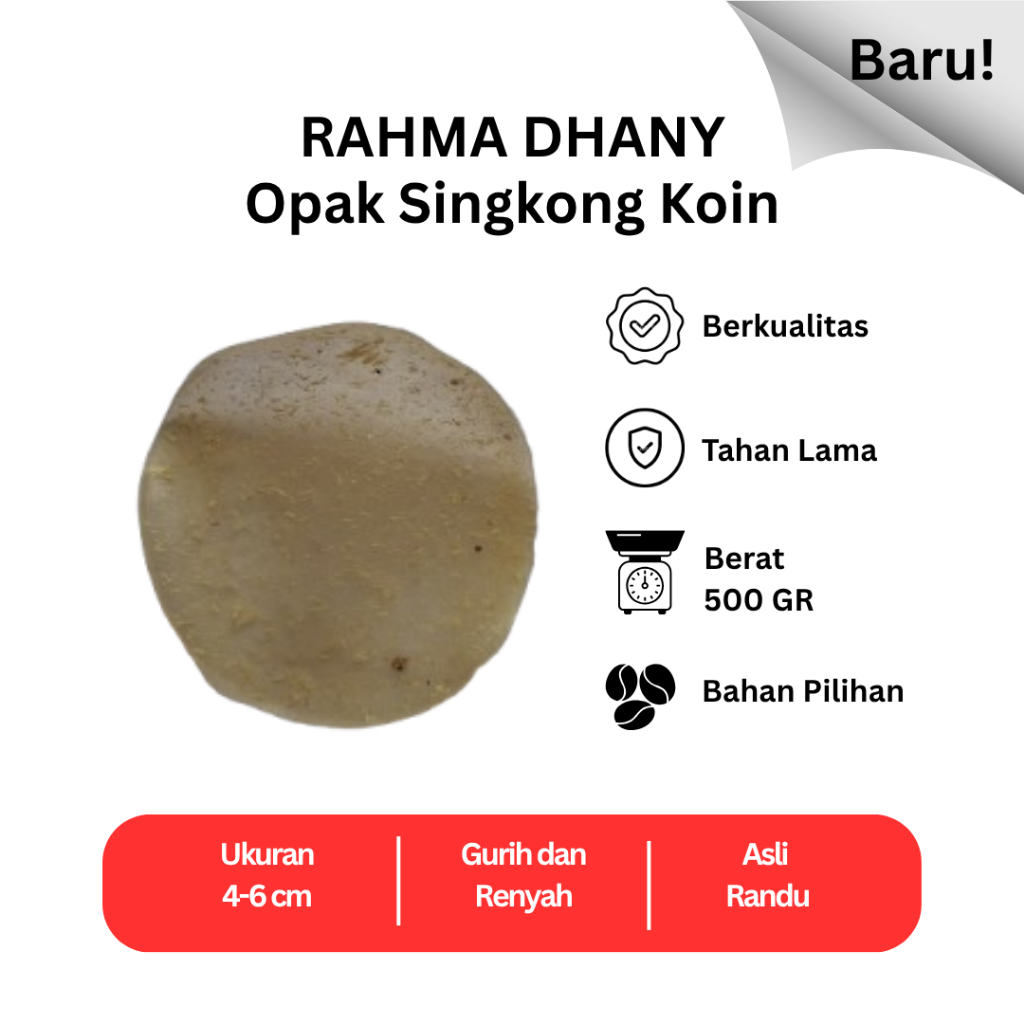

OPAK SINGKONG KOIN MENTAH KHAS RANDU 500 GR