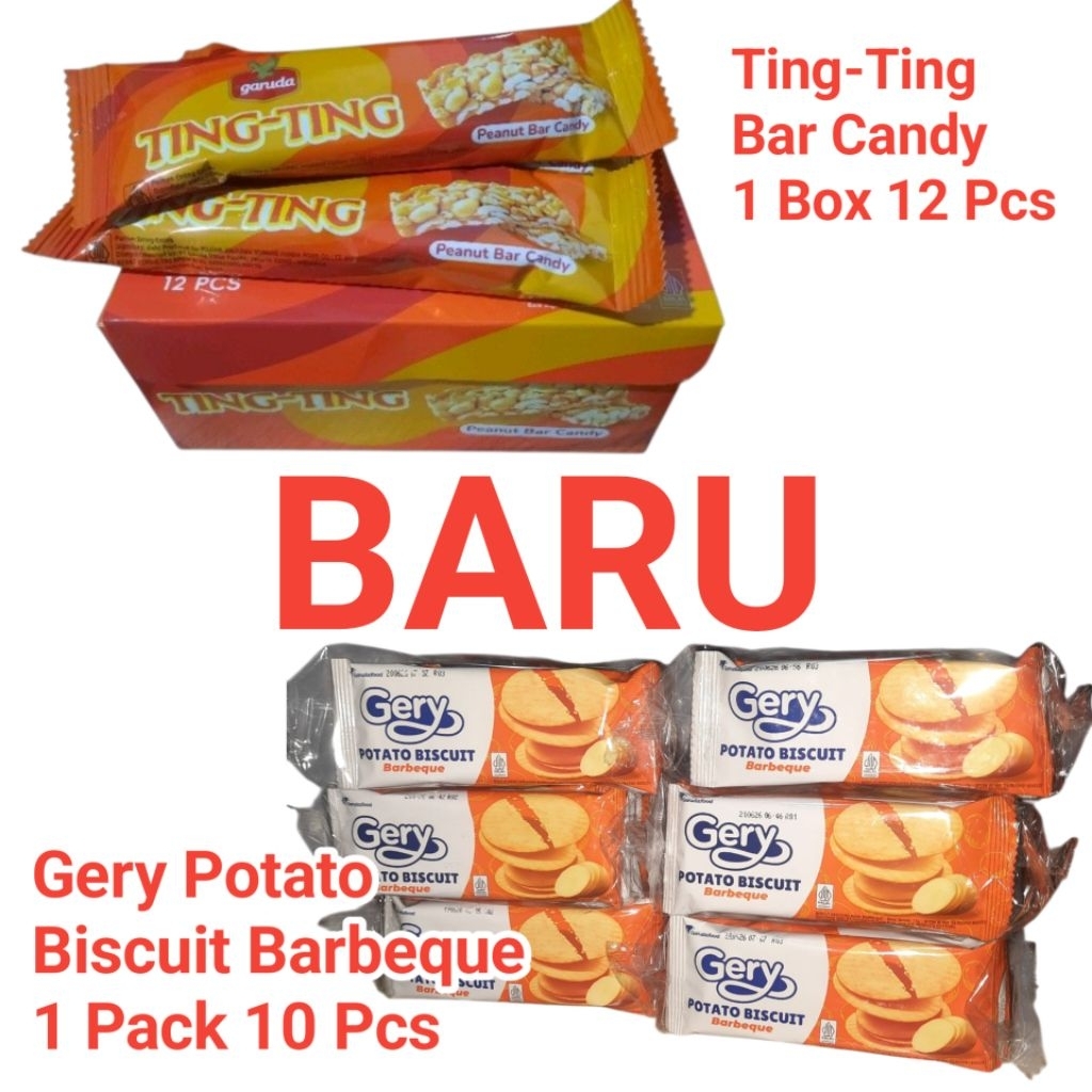 

GERY POTATO BISCUIT BARBEQUE & TING TING PEANUT BAR CANDY