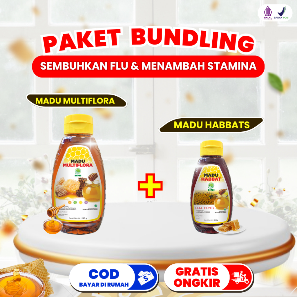

PAKET 1 Madu Multiflora + 1 Madu Habbats - Paket Obat Herbal Ampuh Meredakan FLU Demam Stamina Loyo