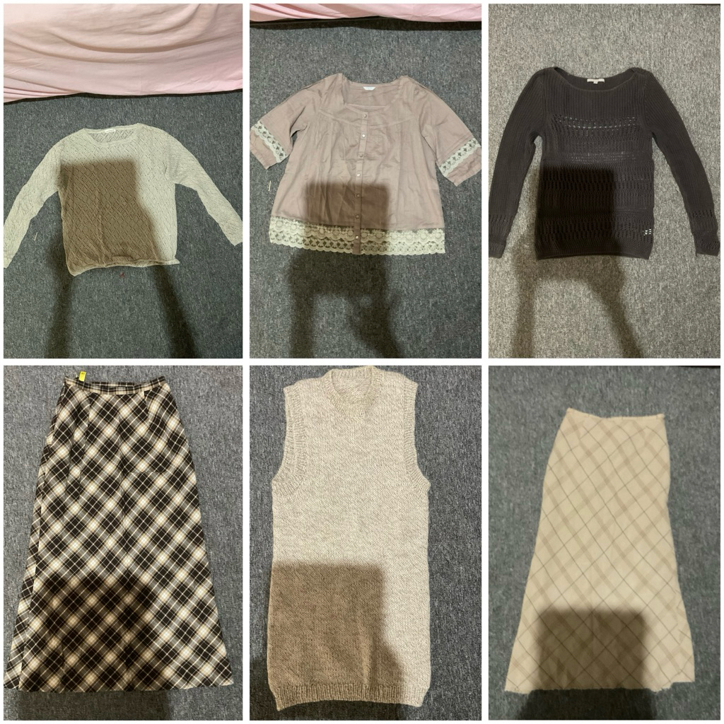 PRELOVED Skirt kotak-kotak | Sweatshirt | Blouse | Knit Dress | Y2K | Japan Style