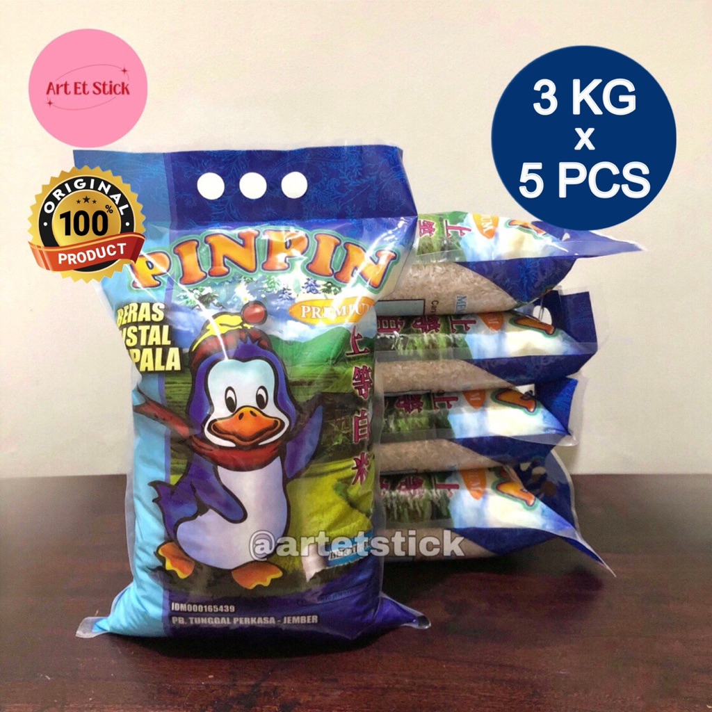 

Beras Pinpin 3 Kg x 5 Pcs (15 Kg) - Kristal Kepala Premium