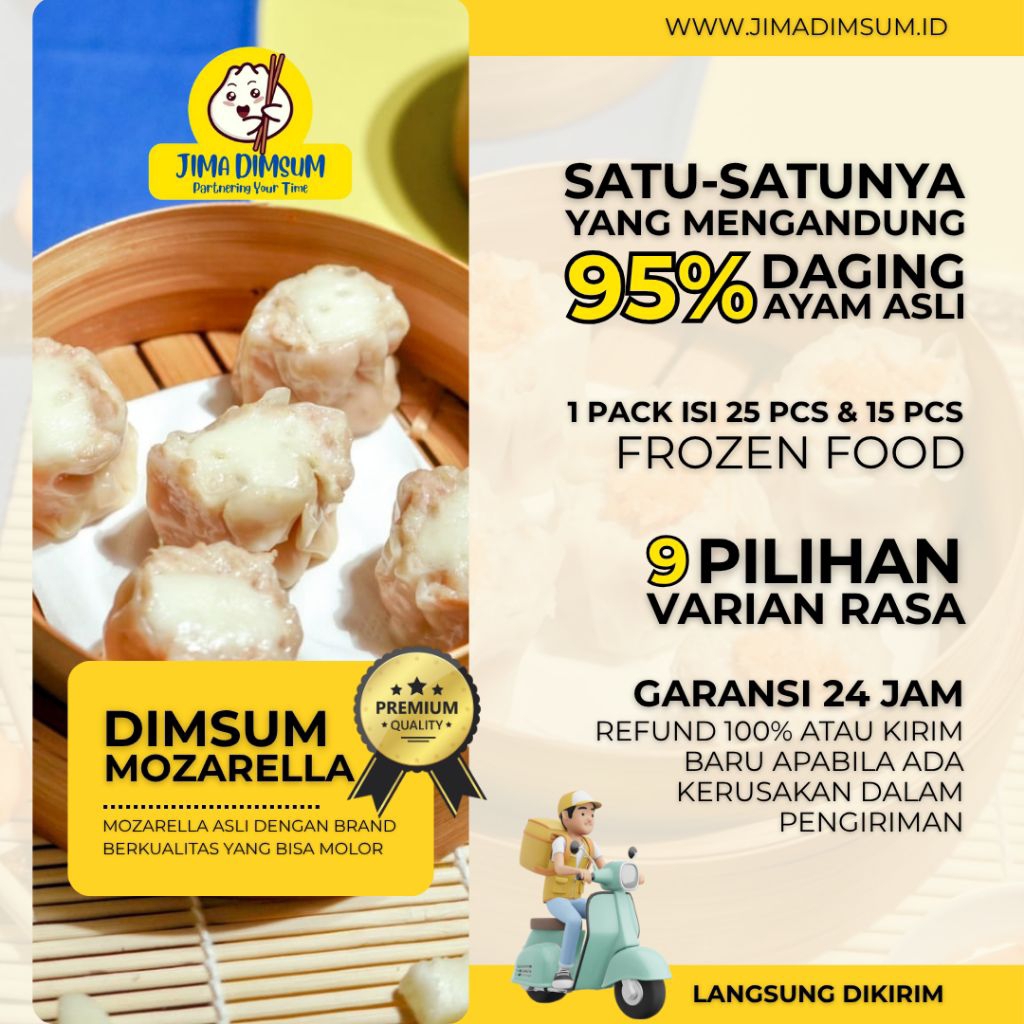 

Dimsum Jima Mozarella Isi 25 Pcs Siomay Frozen Halal Enak Full Isi Daging Ayam Asli Bukan Tepung