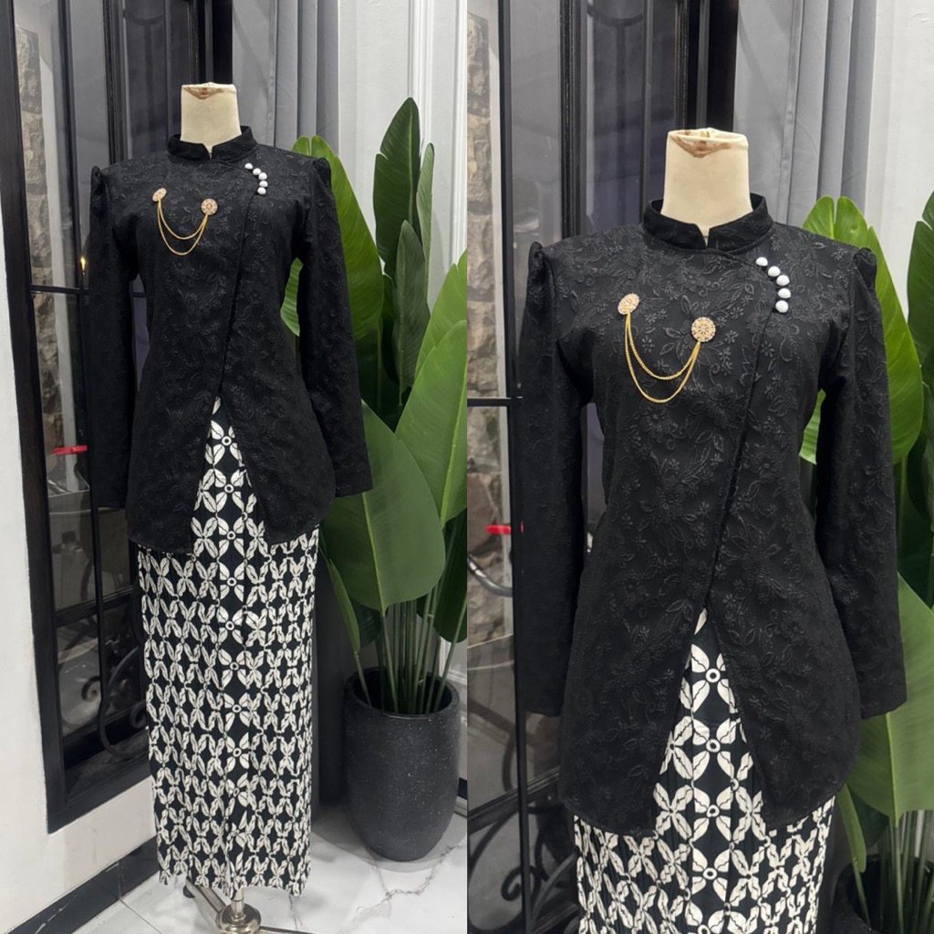 PREMIUM SR KEBAYA / SETELAN KEBAYA JANGGAN KRETEK ROK WIRON PRISKET / KEBAYA JACQUARD MODERN /