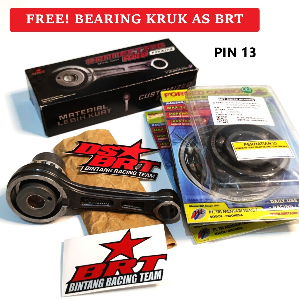 CONROD FORGED STANG SEHER + BEARING KRUK AS BRT Honda BEAT SCOOPY SPACY VARIO 110 Karbu FI ESP POP