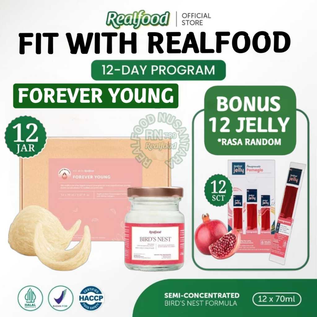 

Realfood Forever Young Kolagen 6 Botol & 12 Botol Bonus Jelly ( Minuman Sarang Burung Walet ) RN789