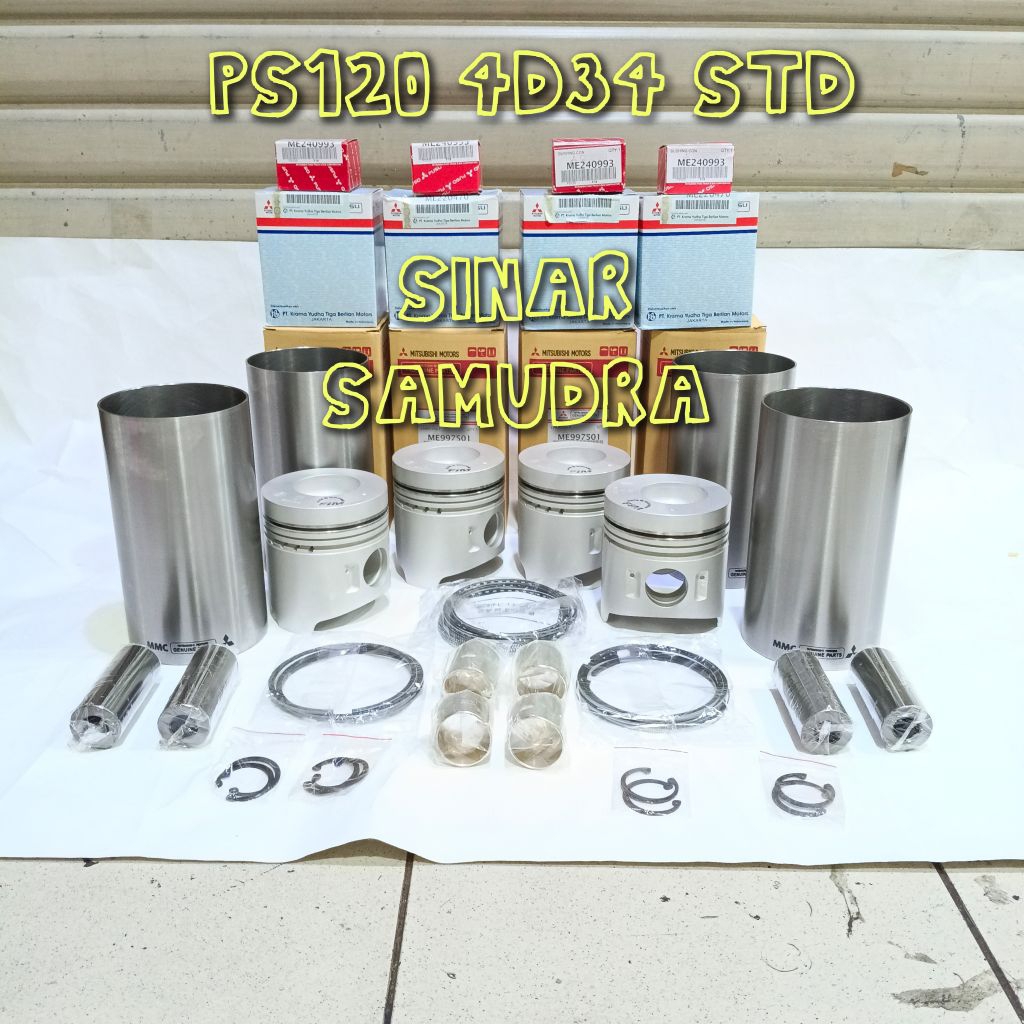 LINER KIT FULL SET FINISH PS120 PS 120 120PS 4D34 PISTON + RING PISTON + LINER/FURING + BUSHING PIST