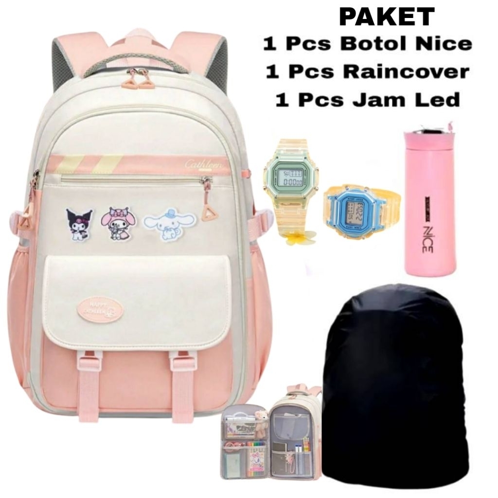 Tas Sekolah Anak SD SMP Perempuan Model Bukaan Kulkas  Tas anak cewek SD
