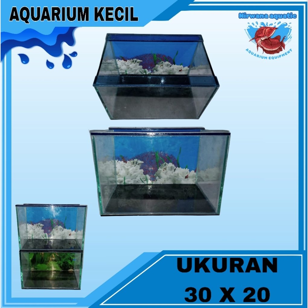 (INSTAN) AQUARIUM UKURAN 30X20x20 | 40 x 23 x 30 | 45 x 23x 25 | 60 x 30 AKUARIUM SERBAGUNA