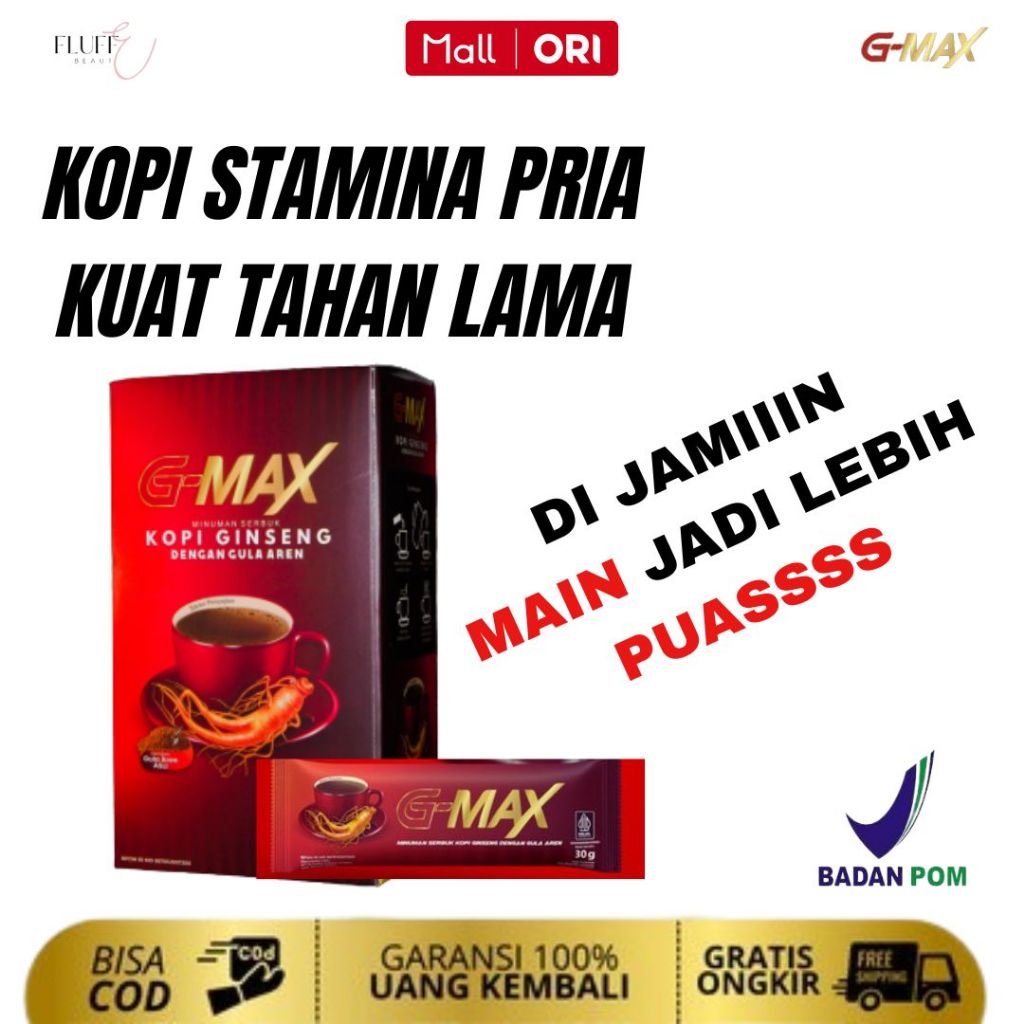

KOPI GMAX MINUMAN KOPI STAMINA PRIA TAHAN LAMA ORIGINAL 100% EXTRA GINSENG & GULA AREN