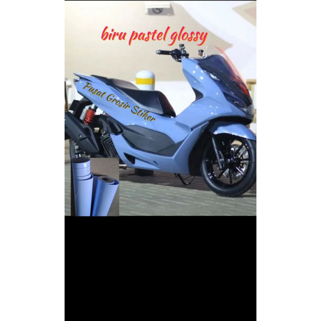 Sticker Scootlite Biru Pastel Glossy Stiker Skotlet biru Pastel Doff