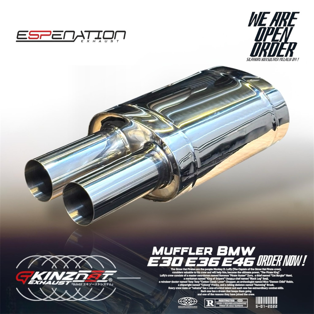 knalpot Muffler BMW e30 e36 e46 - Muffler BMW Tabung Standar