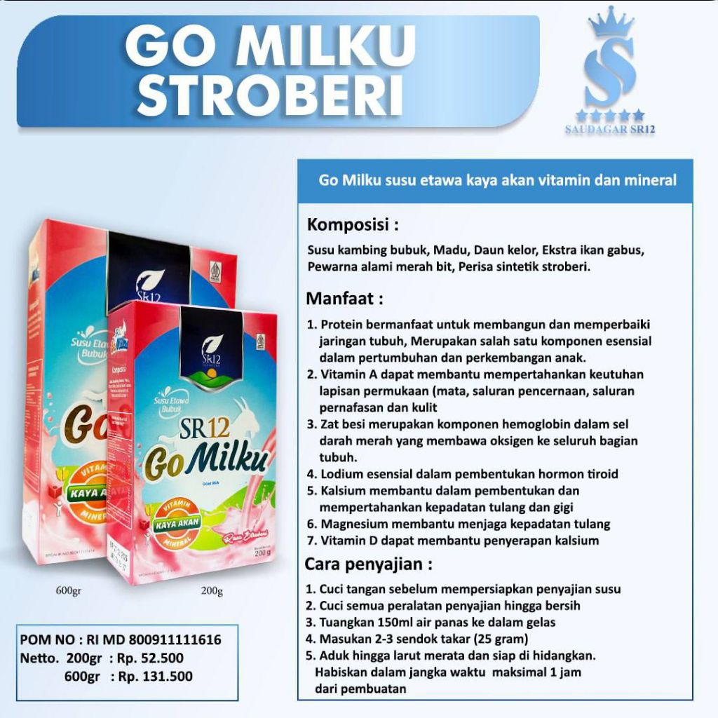 

Gomilku SR12 Susu kambing Menjaga Daya Tahan Tubuh