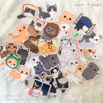 

[DD X SPERO] STIKER LUCU KUCING KITTY TRANSPARAN ANTI AIR BUKU JURNAL LAPTOP AESTHETIC