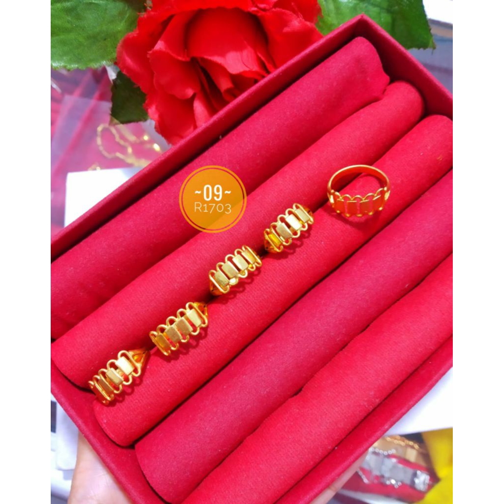 PEKANBARUJEWELRY - CINCIN LAPIS KRISTAL 24K+LAPIS EMAS 24KARAT