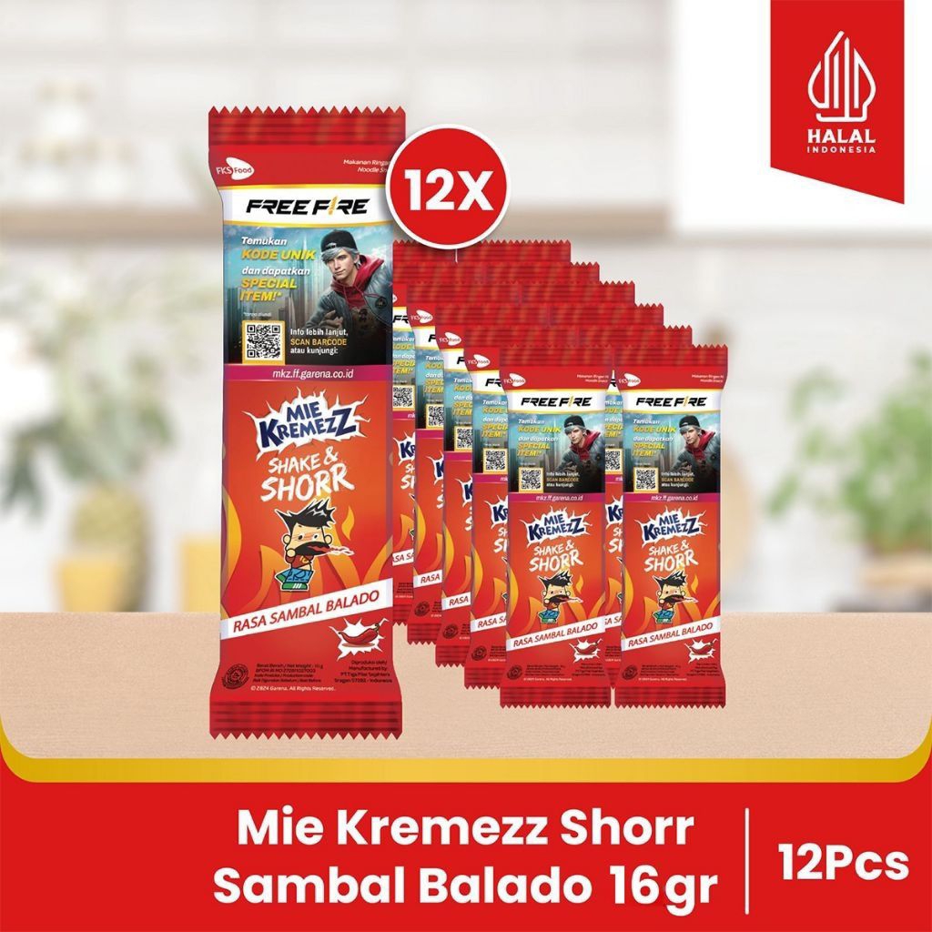 

FKS FOOD || Paket Bundling - Mie Kremezz Shorr - Sambal Balado - 16gr - 12pcs