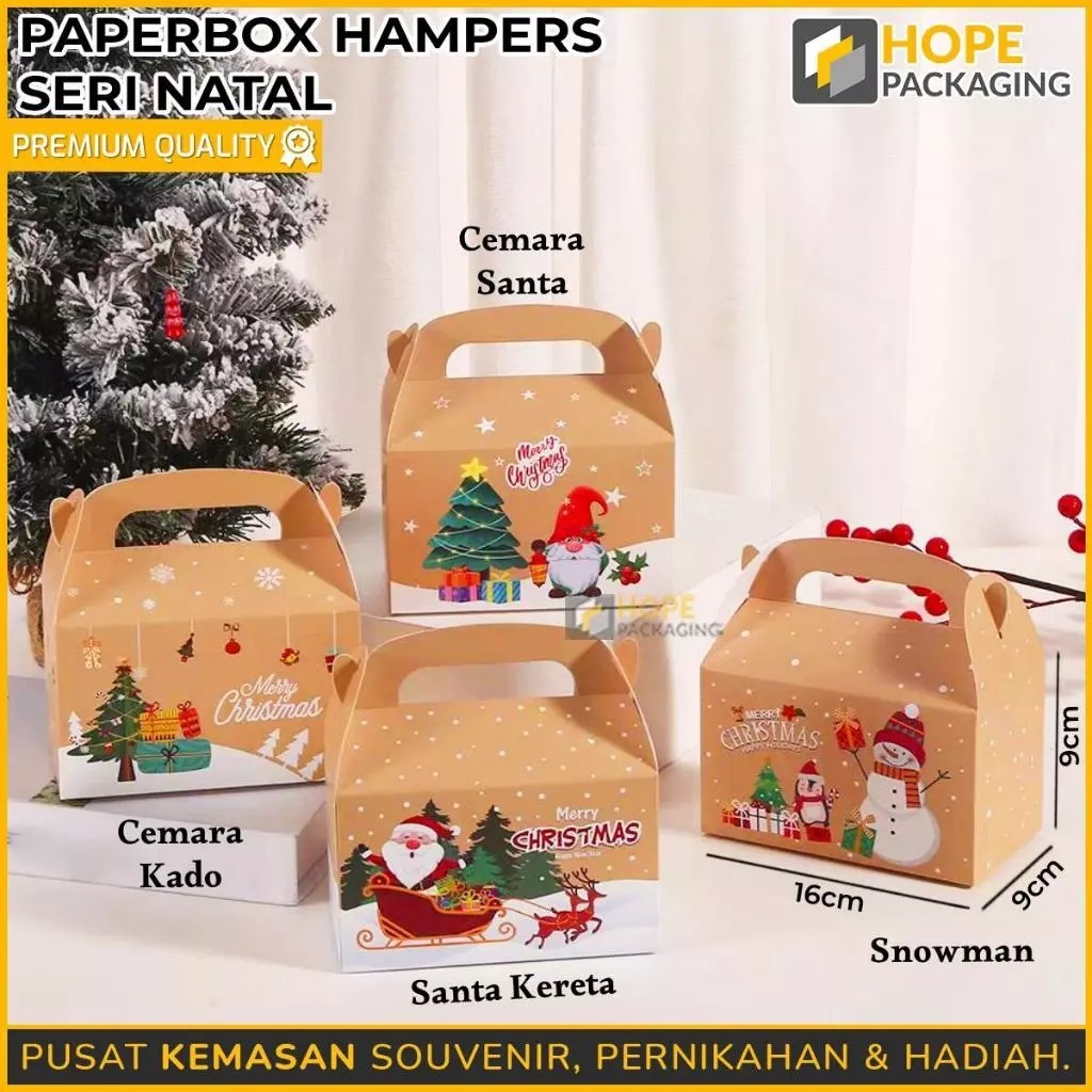 

PaperBox Hampers Natal/ Kotak Hampers Natal/ Box souvenir/ Kotak Kue Kering/ Box Snack Natal