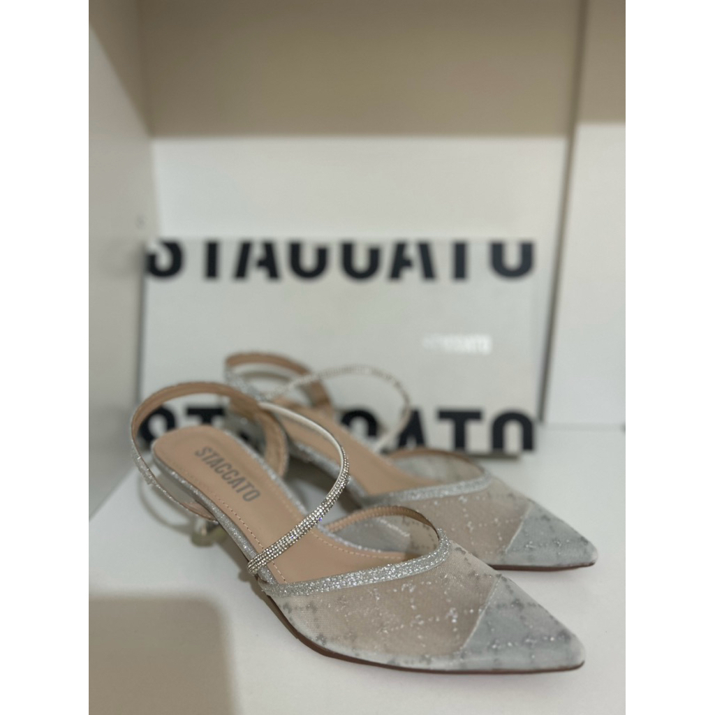 Staccato Original Size 36 | Heels Silver Glitter