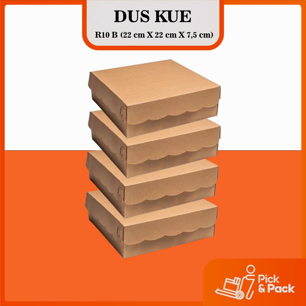 

{1 Pack / 100 Pcs} R10B dos 22cm x 22cm x 7,5cm kraft Dus/Hampers /Box/Suvenir/ KOTAK Nasi Kue Roti