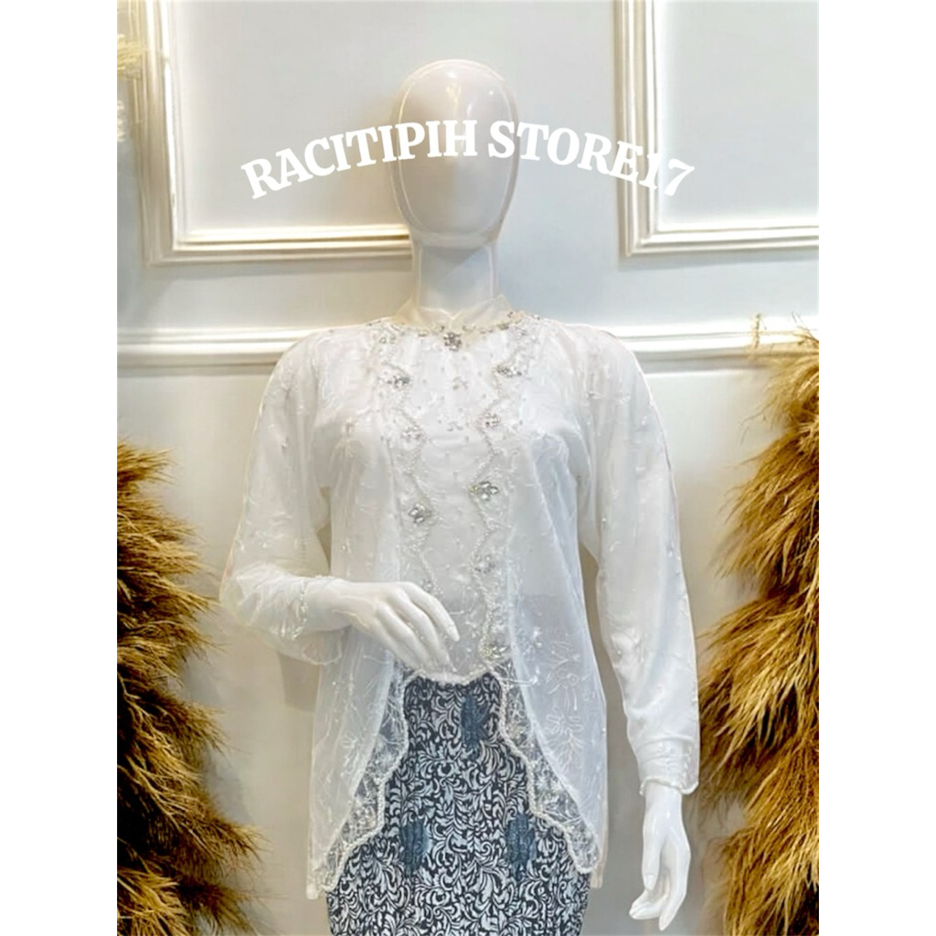 ATASAN BLUS KEBAYA PREMIER KINTAMANI|Kebaya Kekinian Mewah| Blus Kebaya Payet Mutiara| Kebaya Wisuda