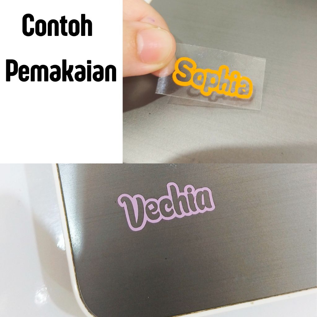 

MM1 - STIKER NAMA WATERPROOF ANTI AIR CUSTOM TANPA PO LANGSUNG JADI MAKSIMAL 8 HURUF DENGAN UKURAN PANJANG 5 CM