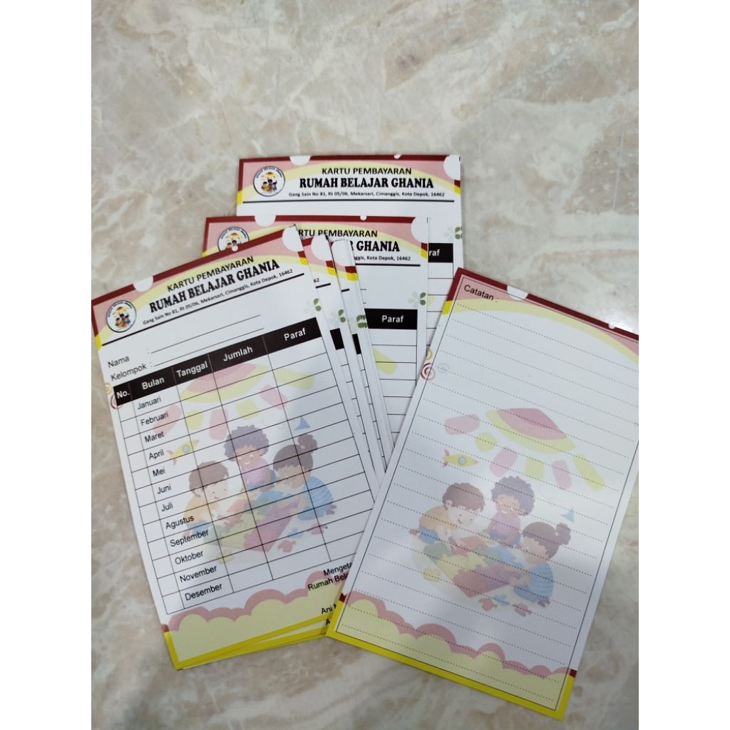 

cetak kartu iuran ukuran 12 x 17 / 15 x 20 / reques