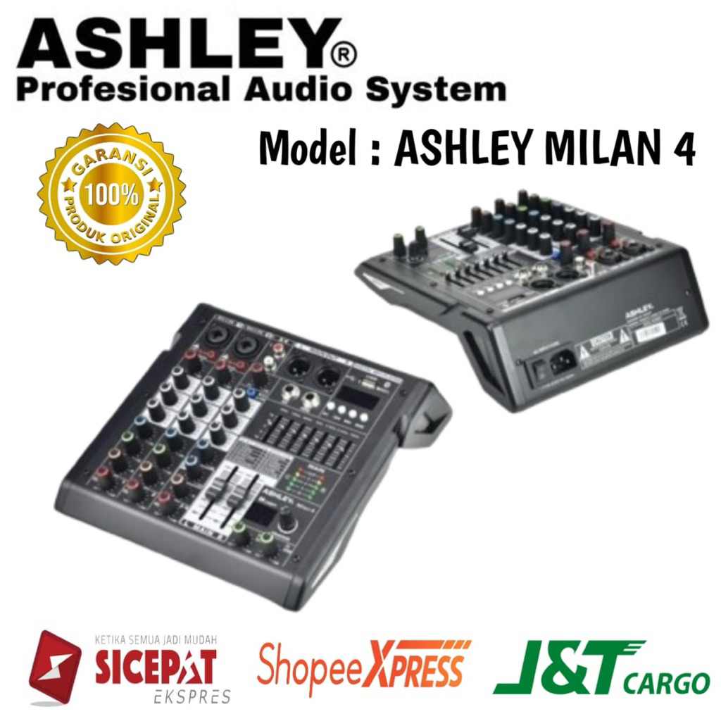 Mixer Ashley Milan 4 original Mixer Ashley 4 Channel Bluetooth Usb