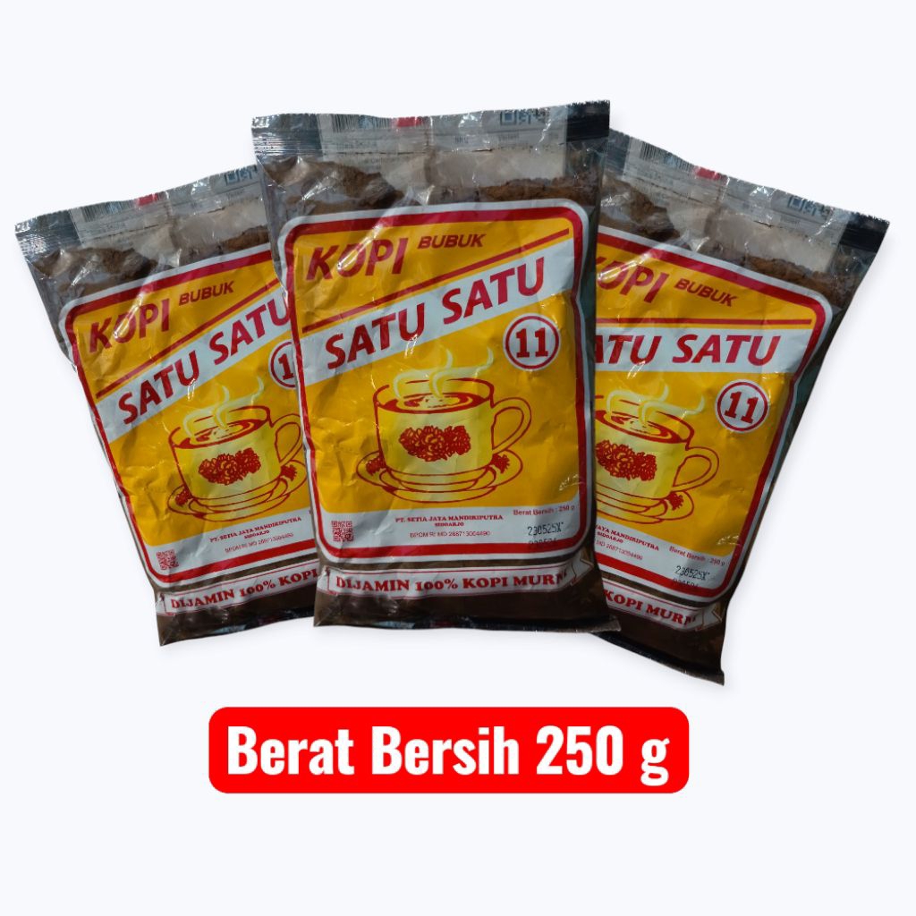 

Kopi Murni/Kopi Bubuk Satu Satu 250 gram/Renteng 10x6,5 gram
