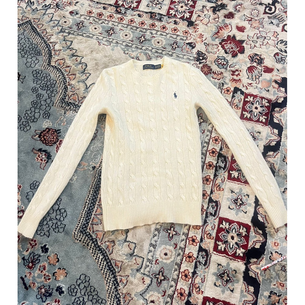 ralph lauren cable-knit wool-blend sweater