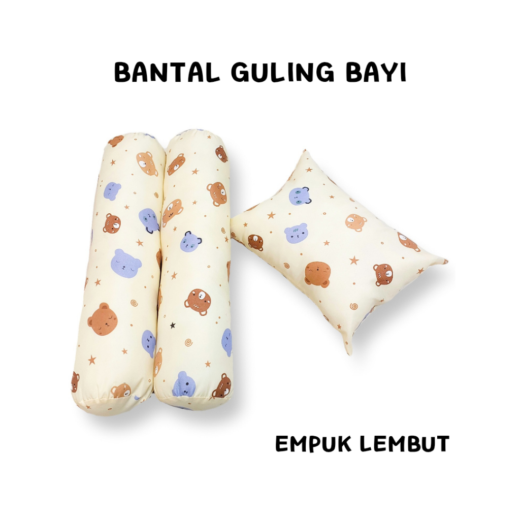 Bantal Guling Bayi Set Empuk Bear 2 Guling 1 Bantal