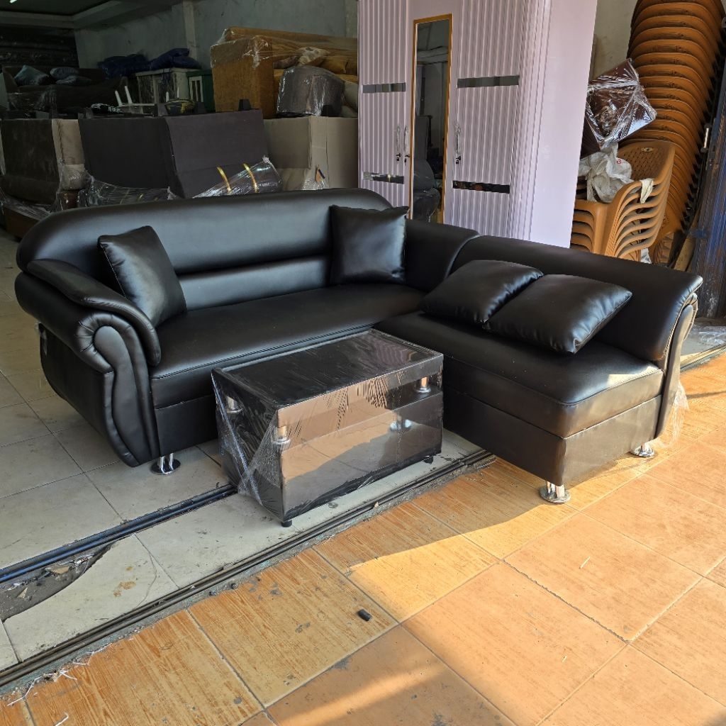 (Free Ongkir) Sofa Minimalis Premium L Putus Oscar/Kulit/Kalep Full Busa