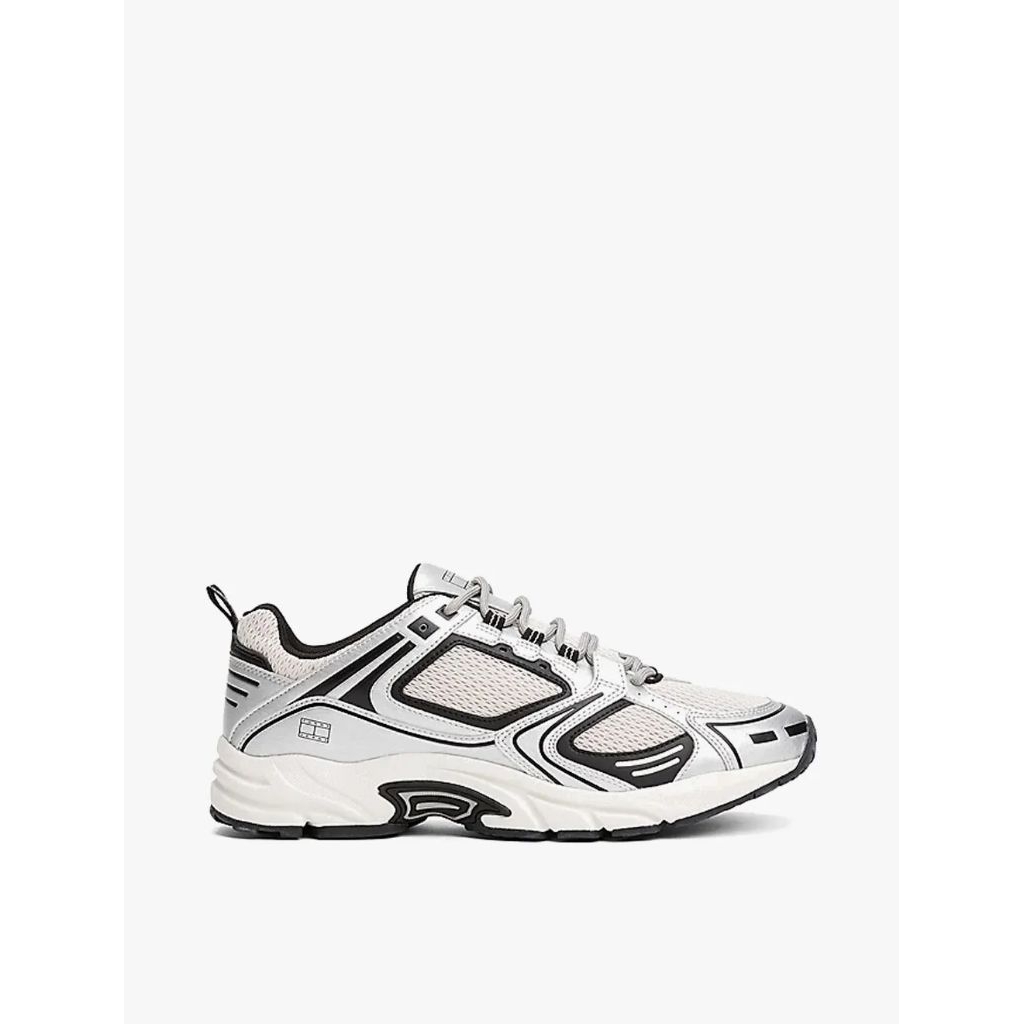 Tommy Jeans Men's Mixed-Media Runner Sepatu Sneakers Pria - Black