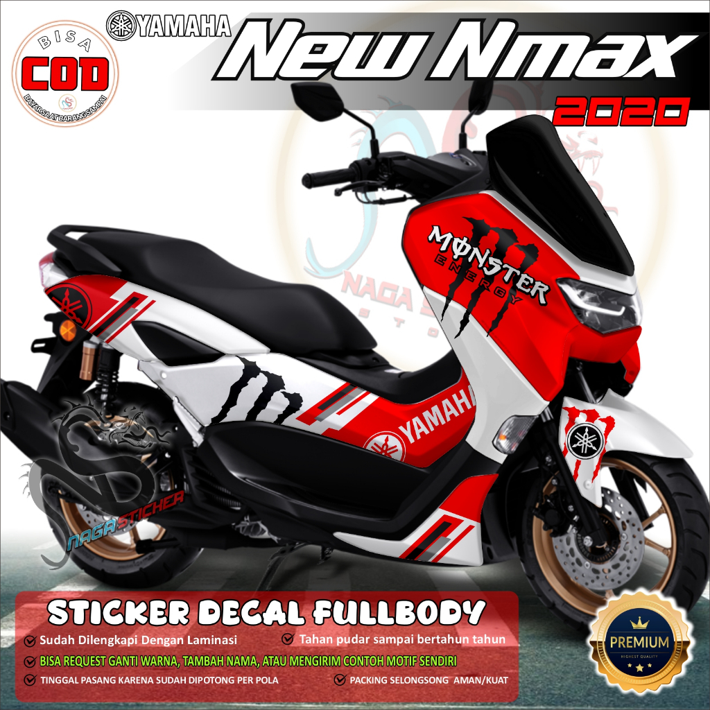 Bisa COD Decal Sticker Full Body Yamaha Nmax New 2020  Variasi MONSTER E CA2011 Desain Bisa Request