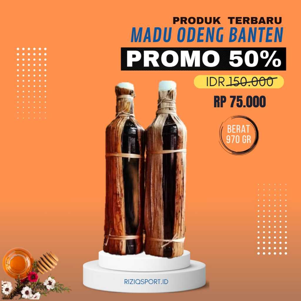 

TERLARIS Madu Asli Banten - Madu odeng murni Premium tanpa campuran (1 Botol Marjan Berat 970 gram)