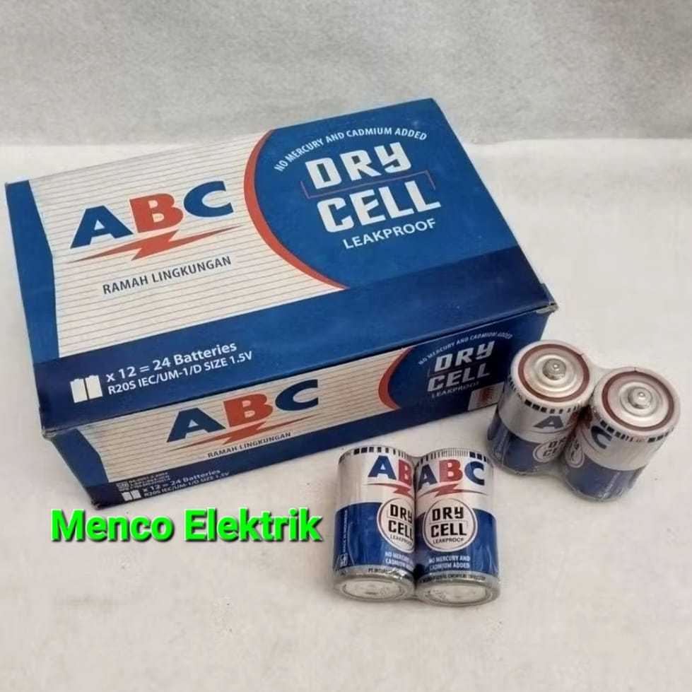 Baterai/Battery/Batere ABC Biru Size D / Baterai Type D, Batre ABC Biru Besar