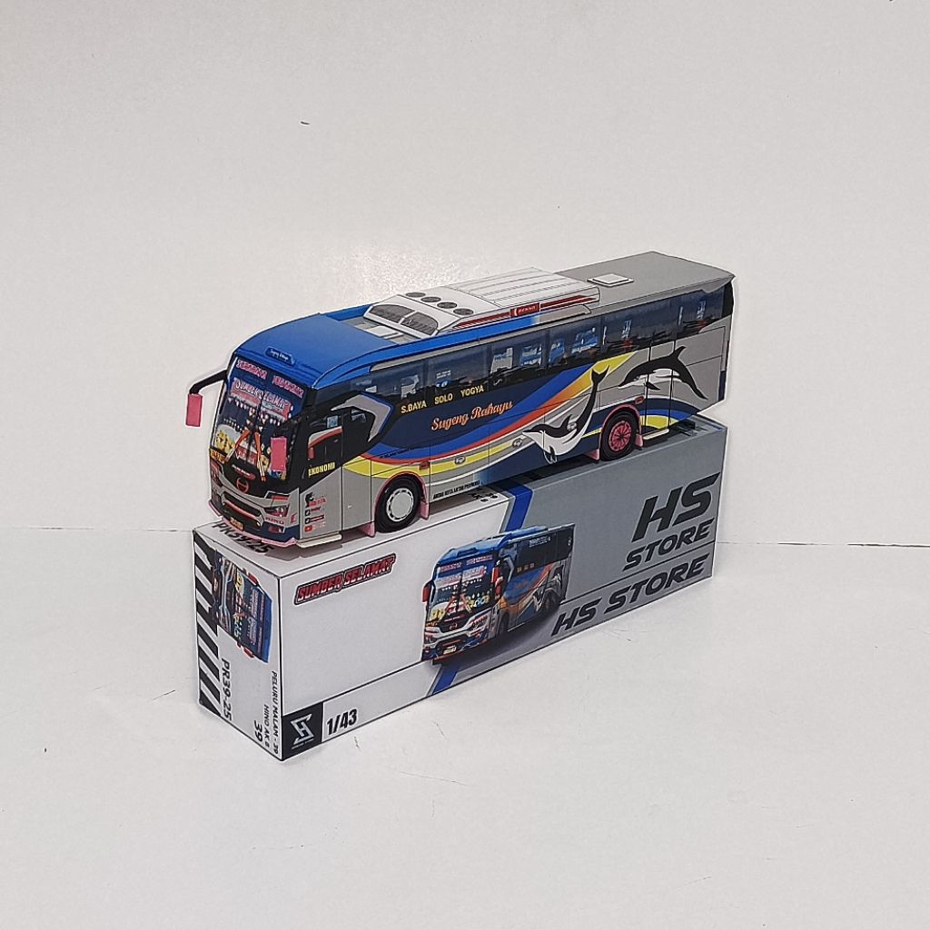 miniatur papercraft bus sugeng rahayu peluru malam skala 43