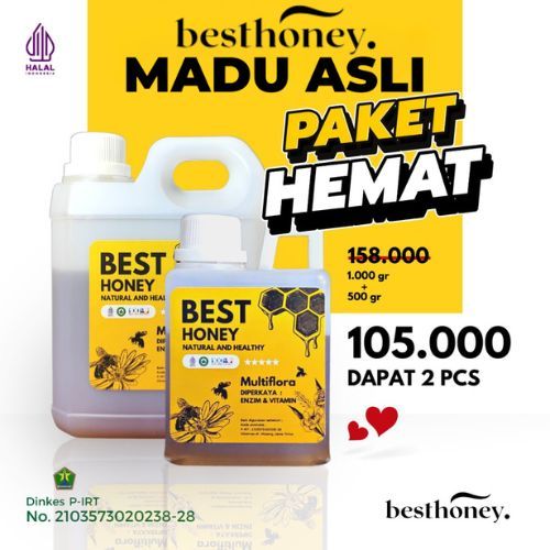 

Best Honey Paket Bundling Madu Multiflora Asli Original 1kg dan 500gr