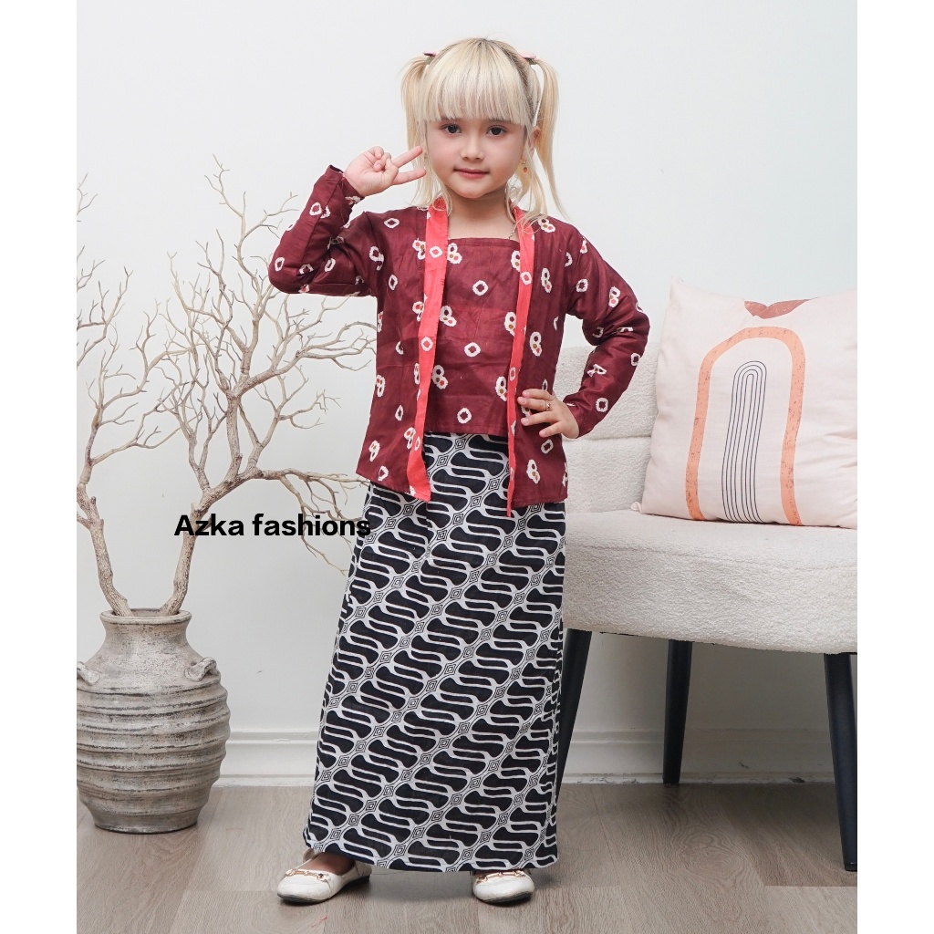 Kebaya Batik Jumputan Anak/Set Kebaya Anak Set Kebaya