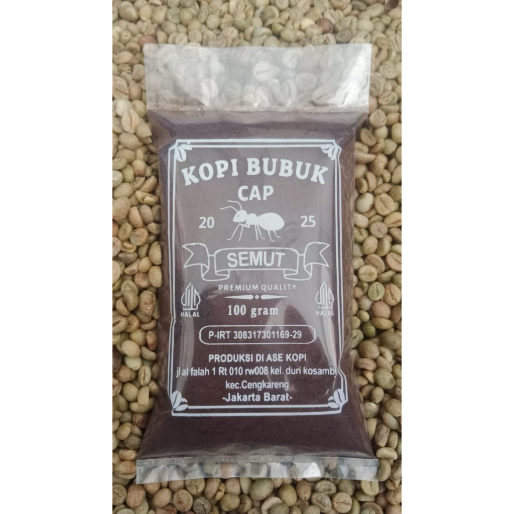 

Kopi Bubuk giling halus isi berat 100 Gram Siap Minum