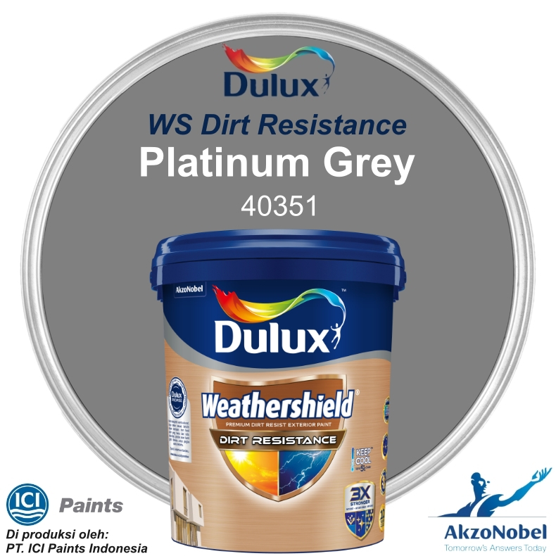 CAT DULUX WEATHERSHIELD DIRT RESISTANCE 20 LT - PLATINUM GREY 40351