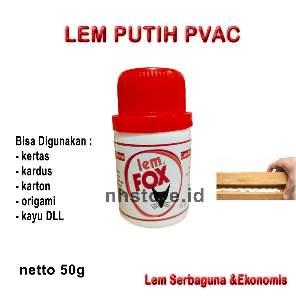 

Lem Fox Mini Putih 50gr / Lem Serbaguna / Lem Kertas / Lem Kayu Kerajinan Sekolah Lem Putih - 1 Pcs