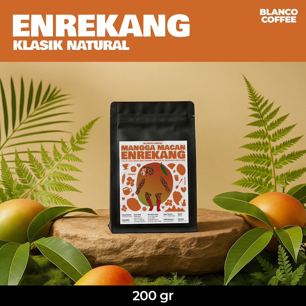 

Kopi Single Origin ENREKANG - KLASIK NATURAL - Filter Roast - Sulawesi Natural 200 GR - MANGGA MACAN