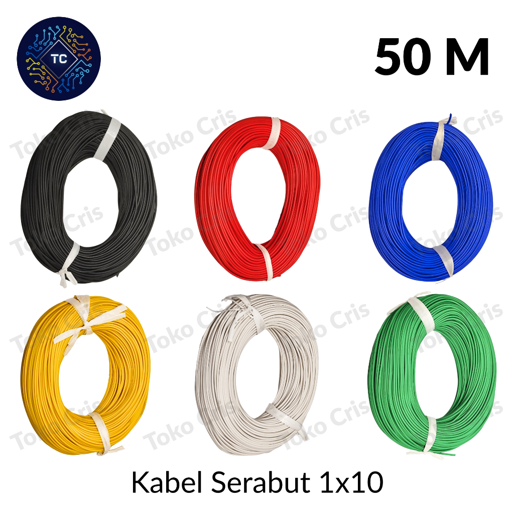 Kabel Serabut Kecil 1x10 50 Meter / Kabel Elektronik Tunggal Serabut 1x10 50m / Kabel Jumper